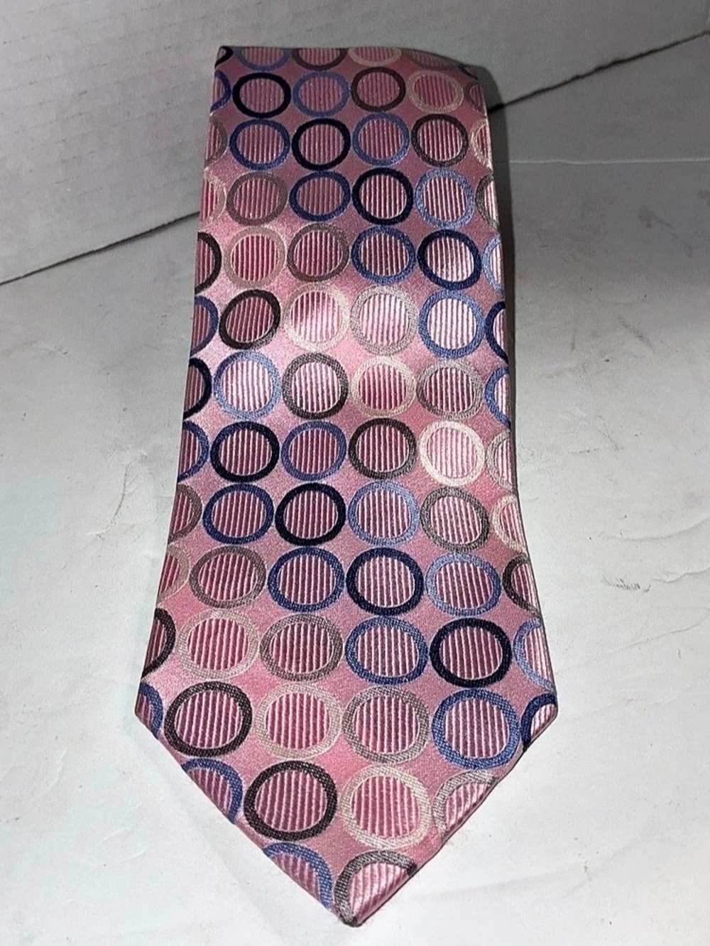Joseph Abboud Geometric Silk Tie in Pink & Blue Like New